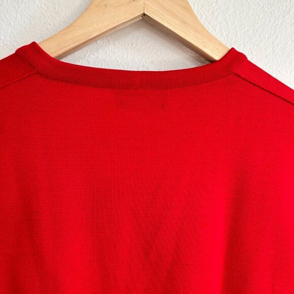 St Croix Vest Red Knit V-Neck Sweater Vest Cotton Blend Made In USA - Picture 6 of 9
